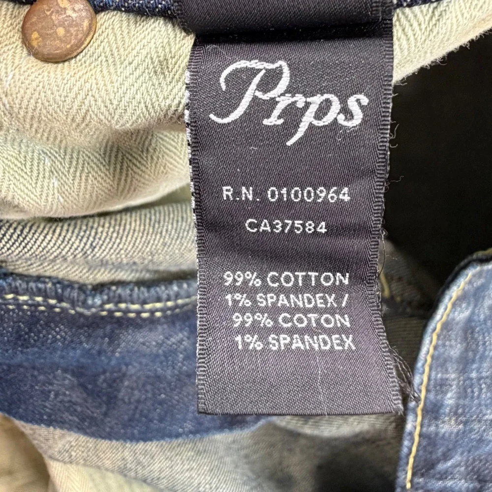 PRPS Windsor Jeans Mens 34 Blue Tapered Skinny Fit Stretch Vintage E00P218W - Picture 3 of 10
